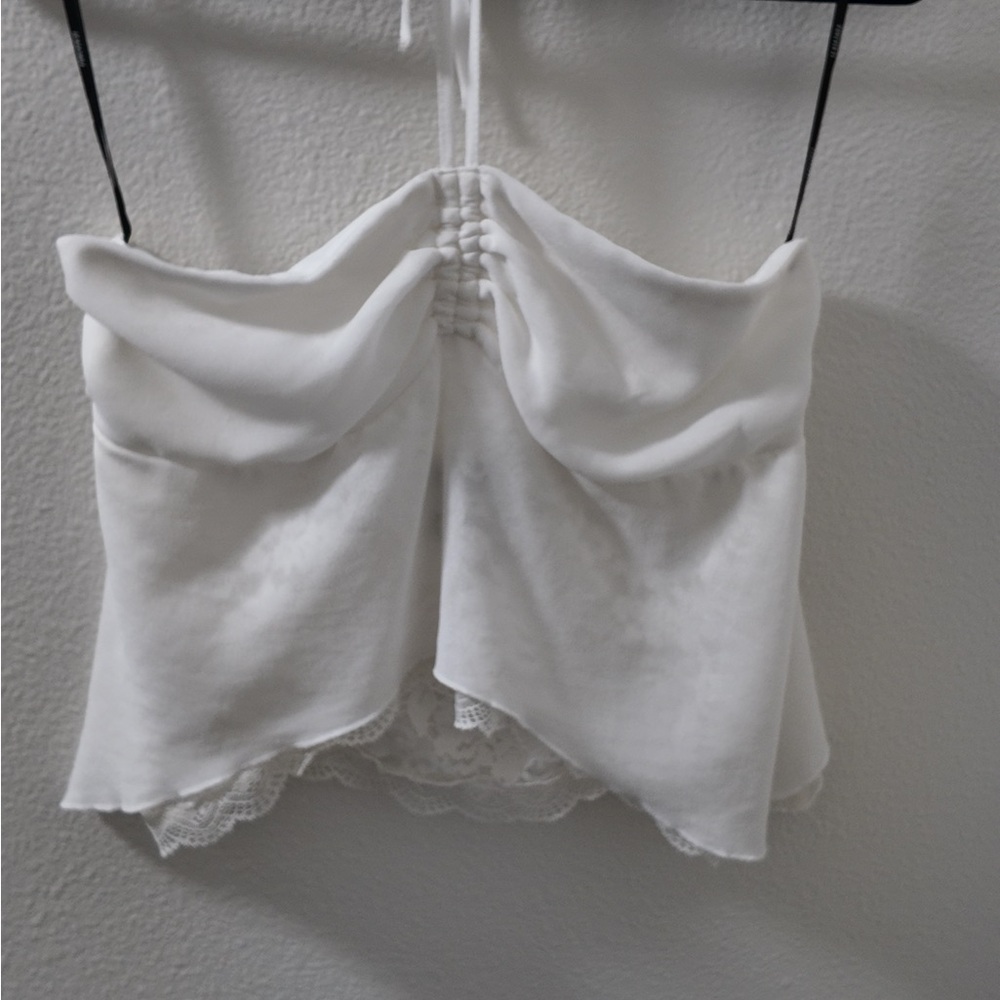 Y2K White Halter Top